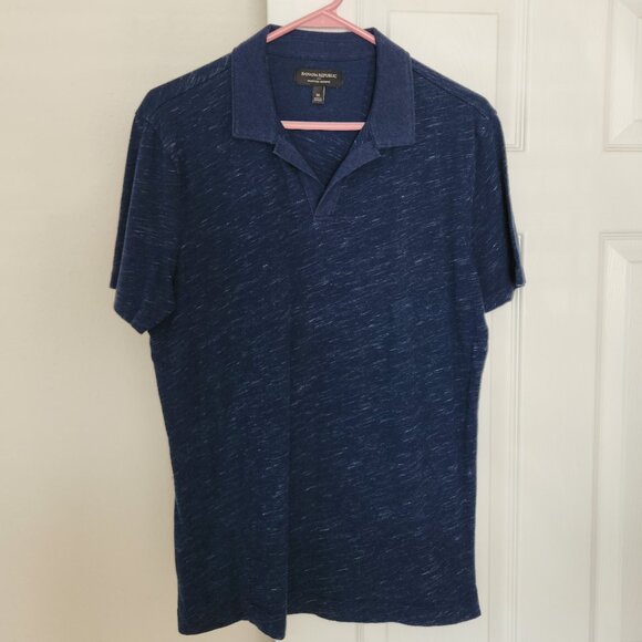 Banana Republic Open Collar Moisture Wicking Cotton Blend Polo, M - Picture 1 of 5